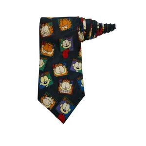 Balancine Hot Cakes Garfield Odie Cartoon Vintage Novelty Necktie Polyester